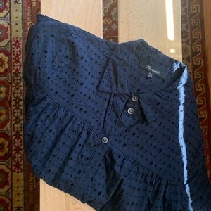 Madewell- Eyelet Seamed Button-Down